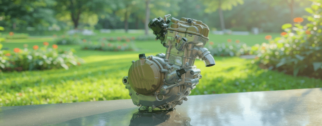 le premier monocylindre à quatre temps avec distribution desmodromique de l'histoire du motocross.