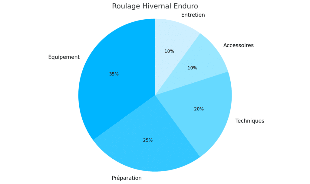 Répartition des aspects essentiels pour le roulage hivernal en enduro