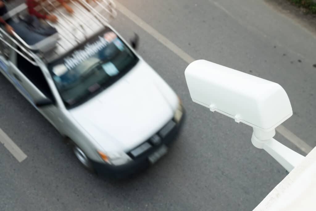 CCTV cameras installed on the road for traffic reports and speed traps.
