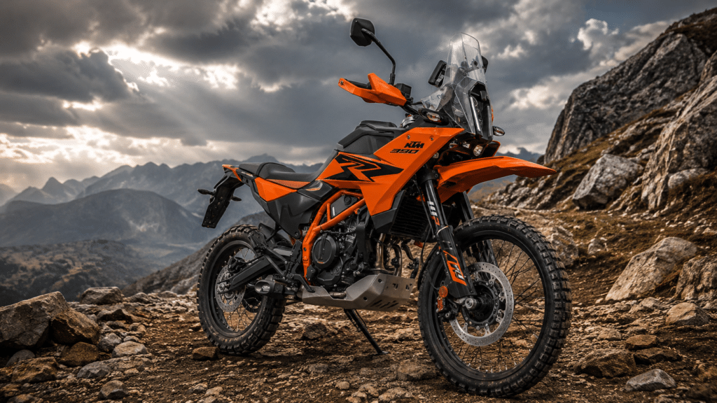 KTM 390 Adventure R in iconic KTM orange and black