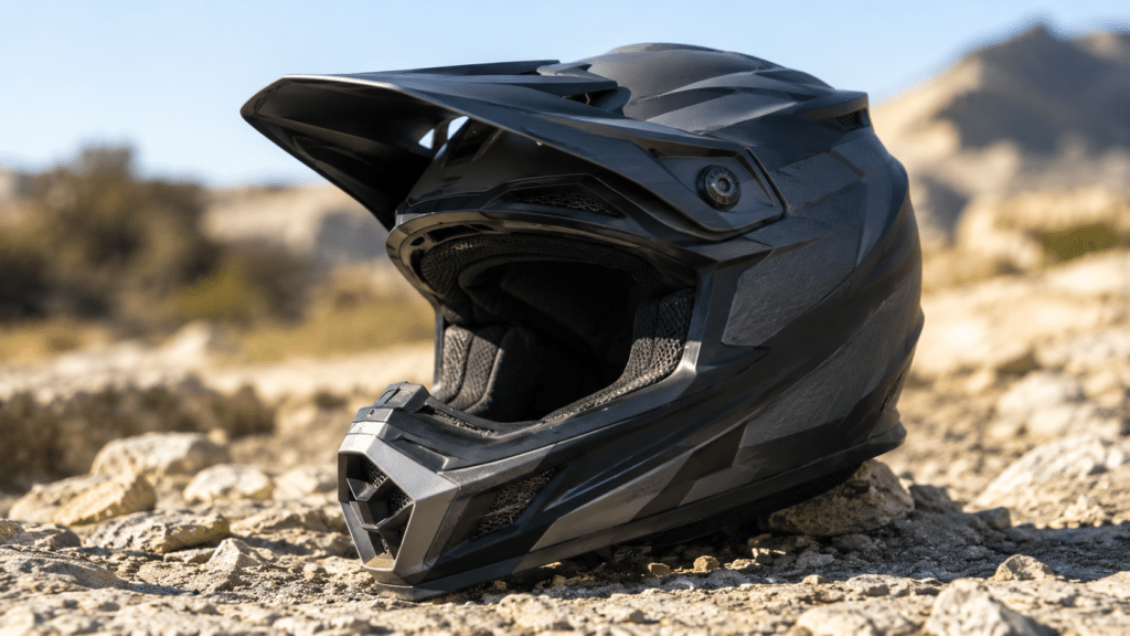 motorcycle helmet ventilation system, multiple air intakes and exhaust ports visible